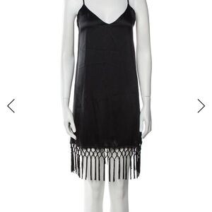 Cami NYC Black Fringe Slip Dress